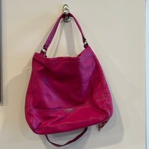 Fuchsia Coach tote purse.
